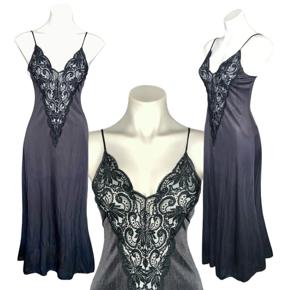 v i n t a g e :: 60s Basque Lace Nylon Slip Dress Chemise ILGWU